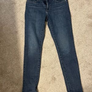 Levi's Dark Wash Skinny Jeans - Deep Indigo Blue